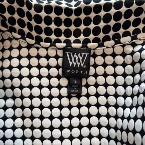 Reversible Worth Black and White Polka Dots Coat / Jacket - Picture 2 of 5